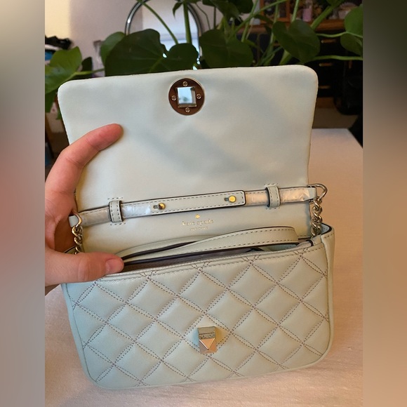 Mint Green Quilted Crossbody Bag - Picture 3 of 8